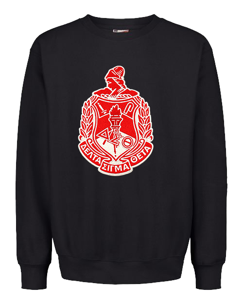 Boston Alumnae Chapter Embroidered Chenille Shield Sweatshirt (Black)