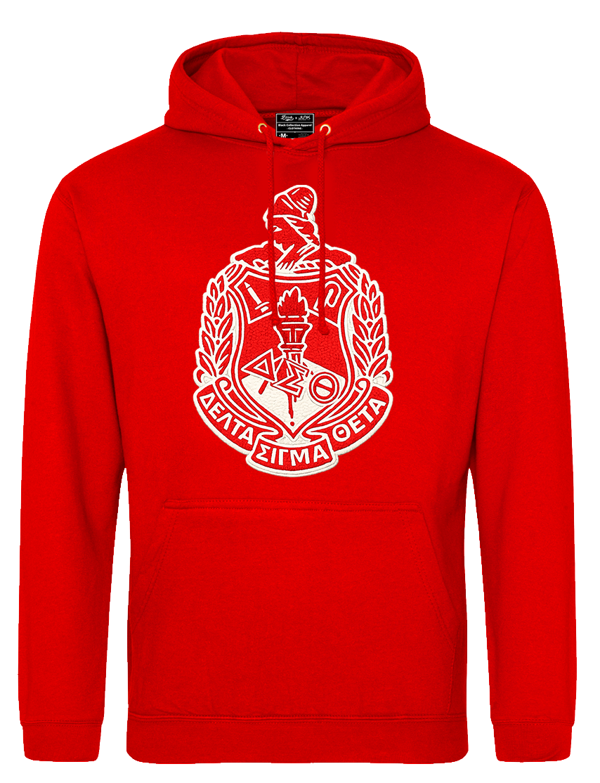 Boston Alumnae Chapter Red Embroidered Chenille Shield Hoodie