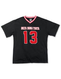 DST OVERSIZED CHENILLE FOOTBALL JERSEY TEE_BLACK