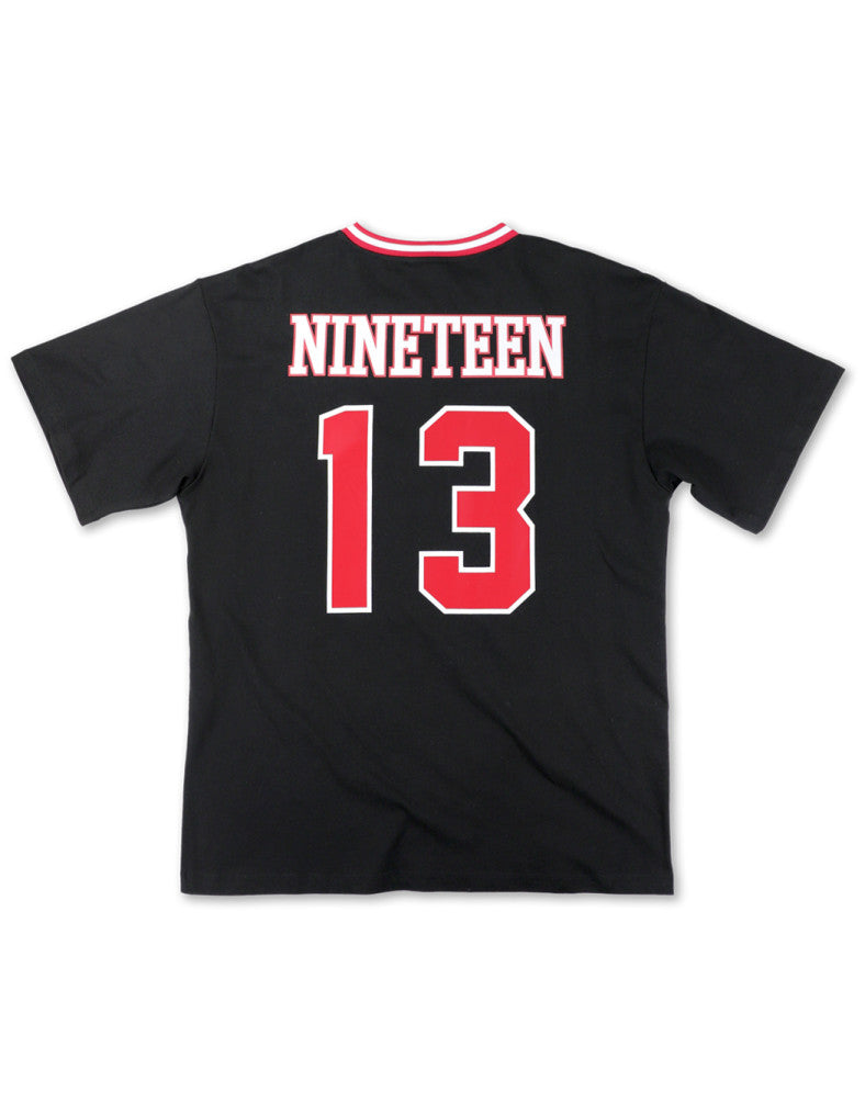 DST OVERSIZED CHENILLE FOOTBALL JERSEY TEE_BLACK