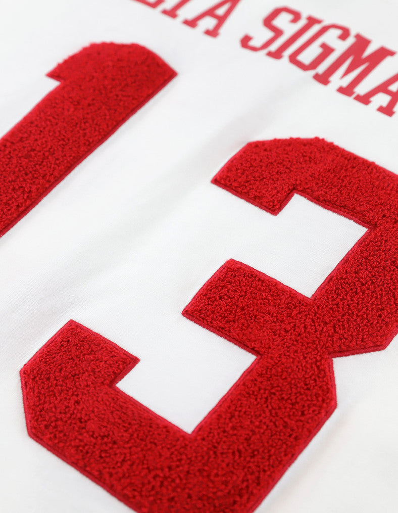 DST OVERSIZED CHENILLE FOOTBALL JERSEY TEE_IVORY