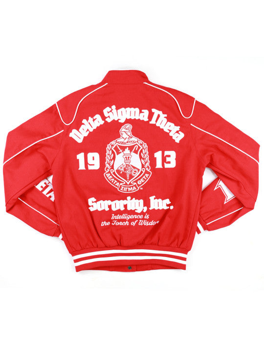 DELTA SIGMA THETA RACING TWILL JACKET RED/WHITE