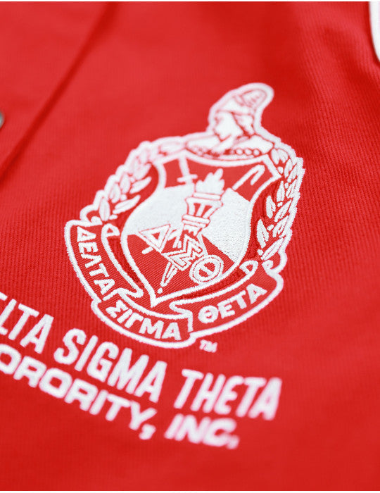 DELTA SIGMA THETA RACING TWILL JACKET RED/WHITE