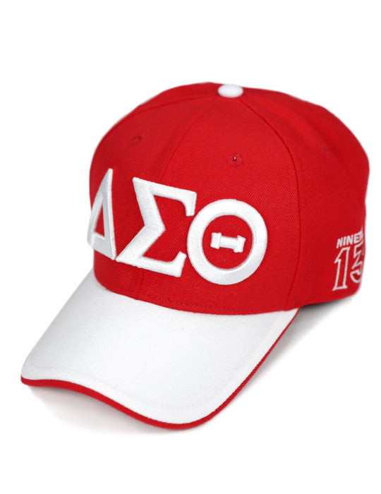 Delta Sigma Theta Greek Letters Cap (White/Red)