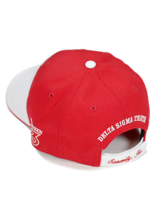 Delta Sigma Theta Greek Letters Cap (White/Red)