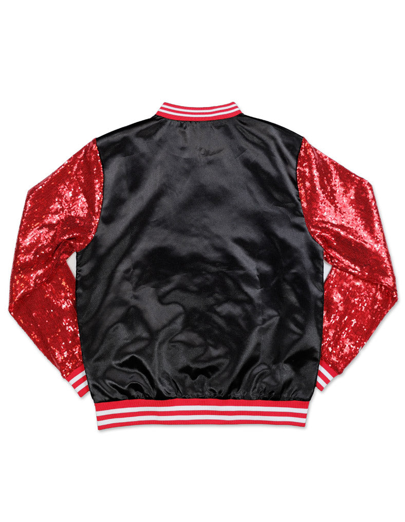 DST SATIN SEQUIN JACKET_BLACK