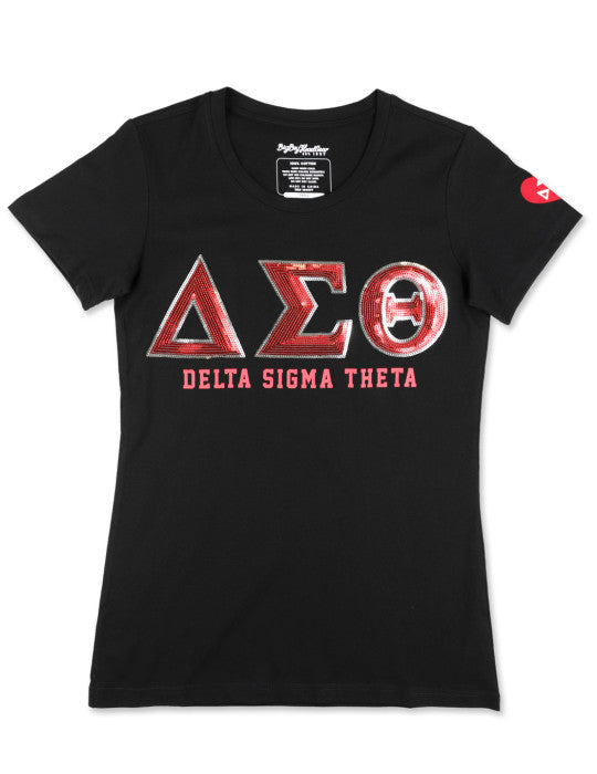 Delta Sigma Theta Black Sequin T-shirt
