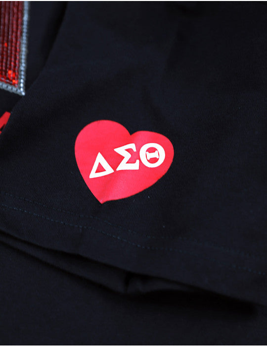 Delta Sigma Theta Black Sequin T-shirt