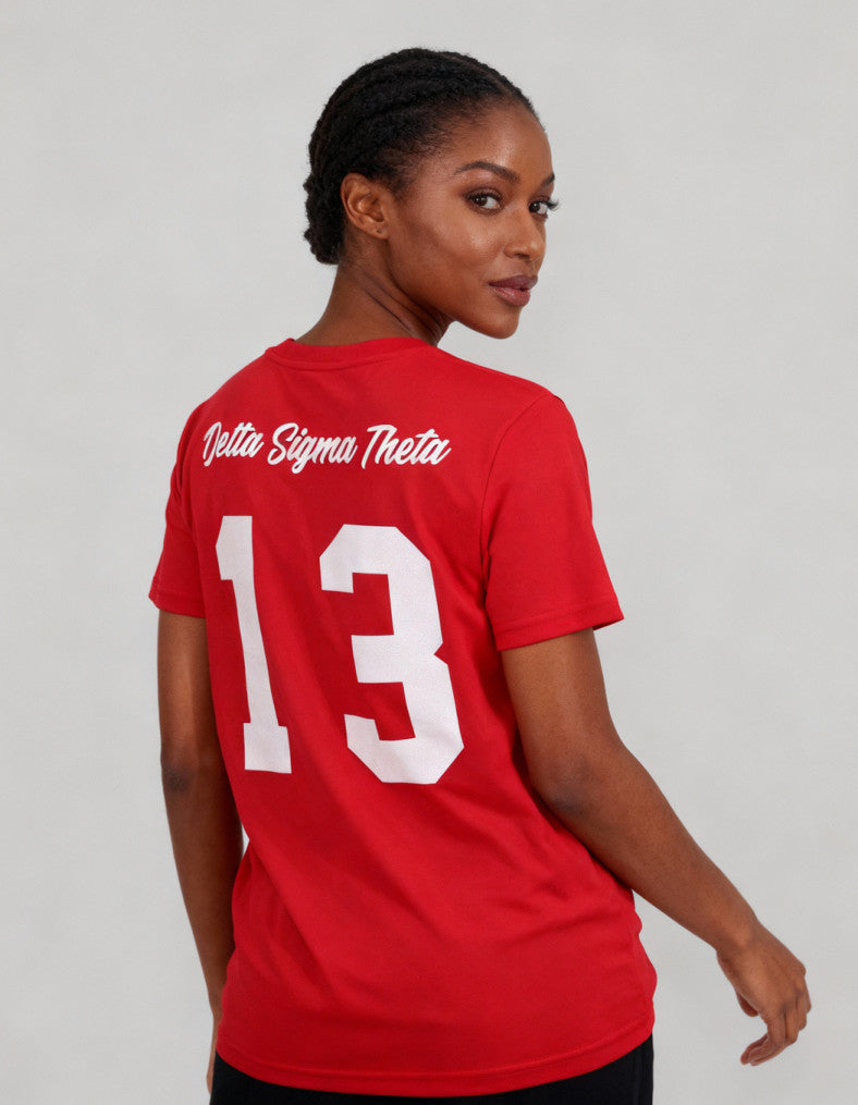 DST GLITTER DRY FIT TEE_RED
