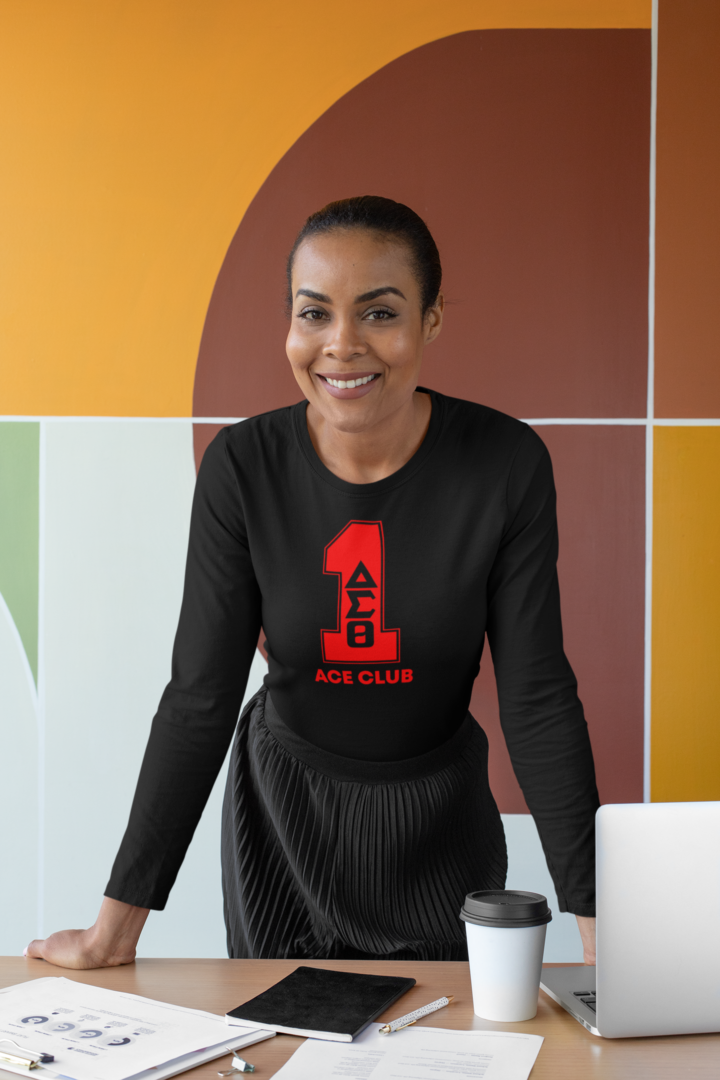 Delta Sigma Theta Line Number Black / Red / White T-Shirt 1-100