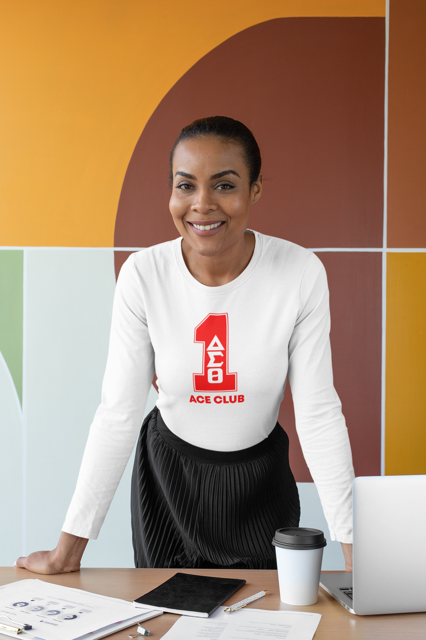 Delta Sigma Theta Line Number Black / Red / White T-Shirt 1-100