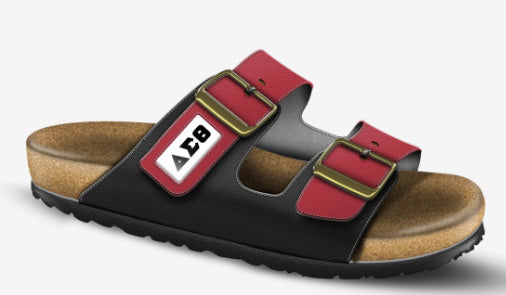 Delta Sigma Theta Double Strap Greek Letter Sandals