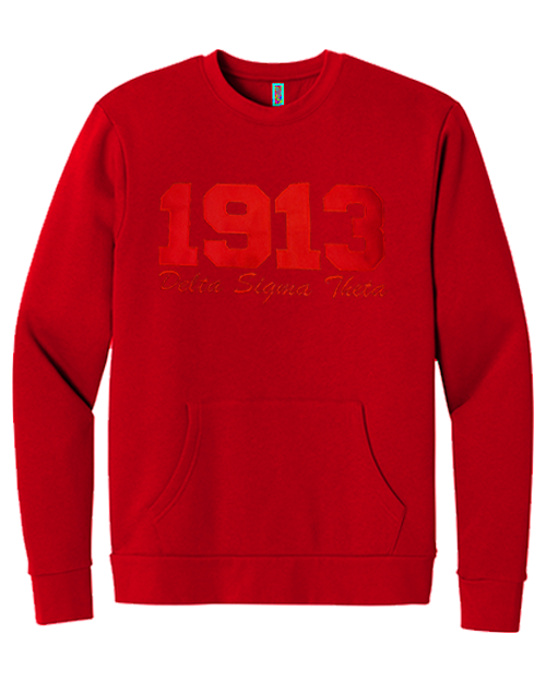 Delta Sigma Theta | Eclipse Collection | Red-on-Red | Sweatshirt with Pockets
