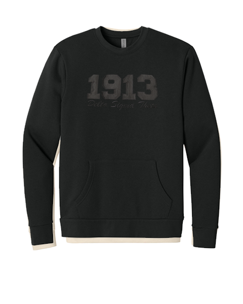 Delta Sigma Theta | Eclipse Collection | Black on Black | Sweatshirt with Pockets