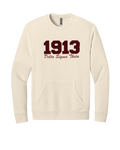 Delta Sigma Theta 1913 Cream / Crimson Eclipse Sweatshirt w/ Pocket