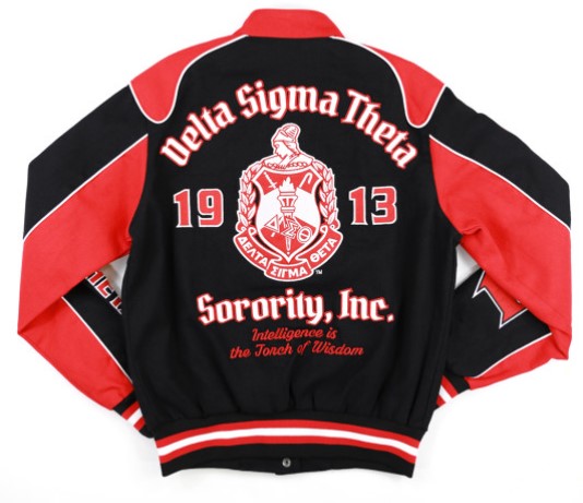DELTA SIGMA THETA RACING TWILL JACKET BLACK/RED