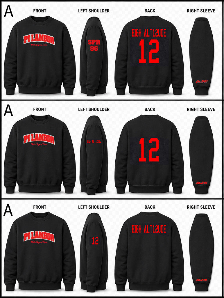 Pi Lambda EST 1986 Embroidered Sweatshirts Version A
