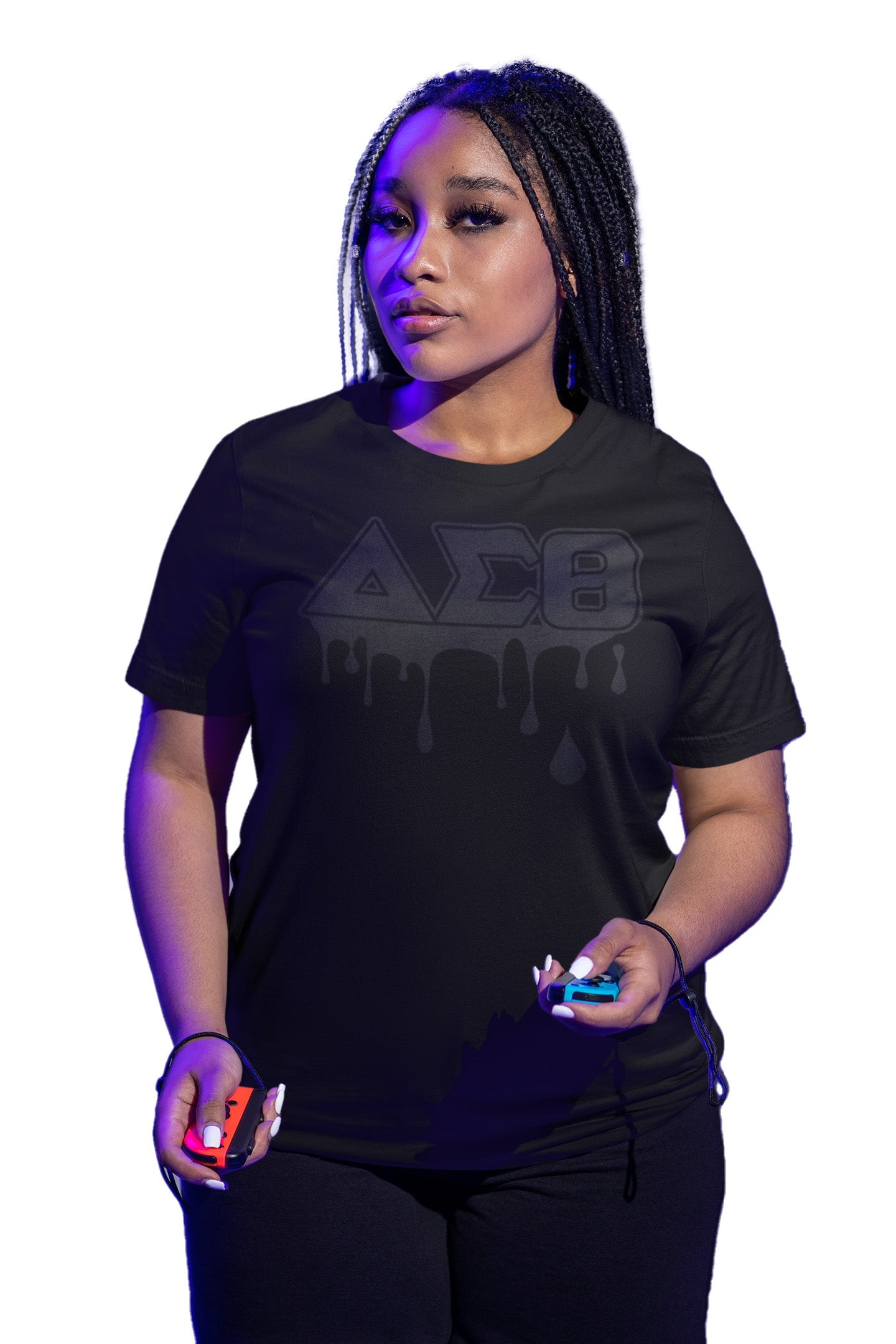 Delta Sigma Theta Black On Black Drip T-Shirt